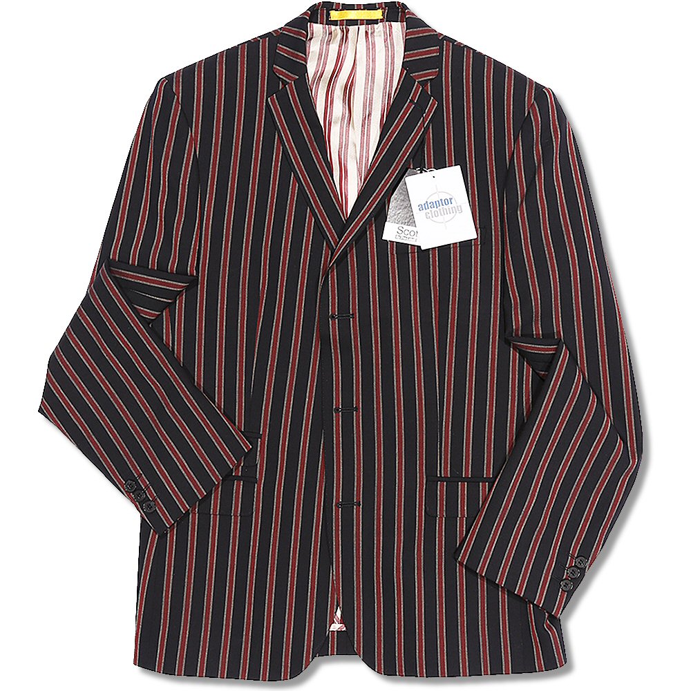 Scott Mod 60's Retro Ivy League 3 Button Striped Boating Blazer Jacket